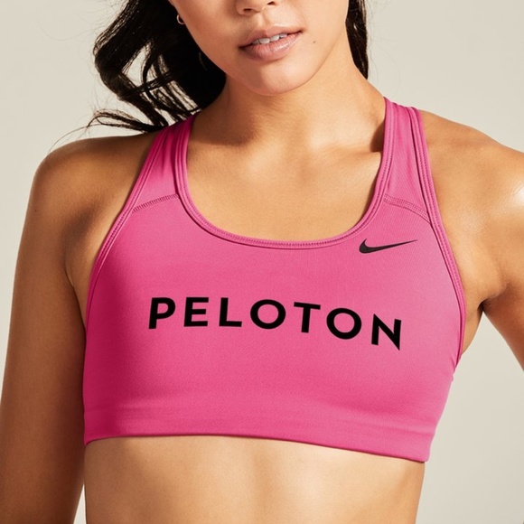 PELOTON PINK NIKE BRA NIKE ACTIVE FUSCHIA SWOOSH - Picture 3 of 4